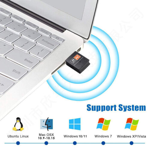 Mini Dual Band USB WiFi Wireless Adapter Network Card 600Mbps 2.4/5GHz 802.11 AC