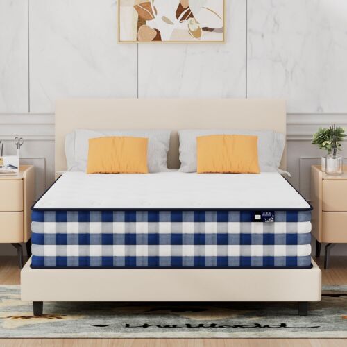 12" 14" Gel Memory Foam Twin Full Queen King Spring Hybrid Mattress in a Box - Image 17