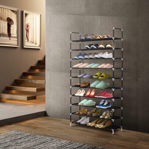Shoe Rack Organizer Storage Pairs Shoes Shelves Space 10 Tier 50 Pairs Standing - Image 9