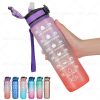 32oz Motivational Drinking Water Bottle with Time Marker Straw Fitness Sports