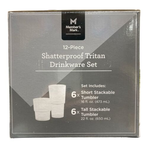 Member's Mark Shatterproof Tritan Ribbed Drinkware Set, 12 Piece - Image 2