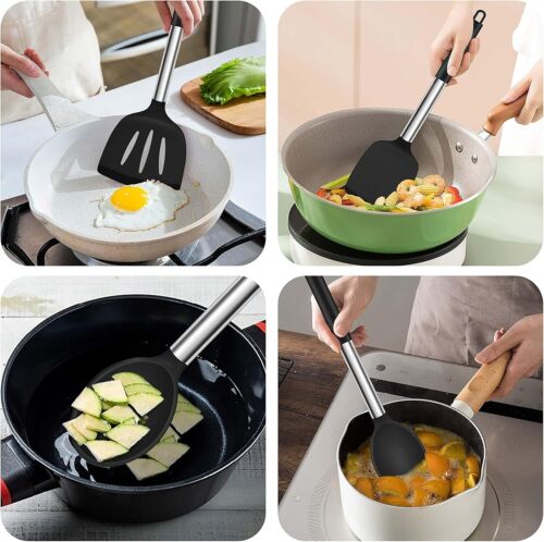 Cooking Utensil Set 17 Piece Stainless Steel Heat Resistant Kitchen Gadget Tools - Image 3