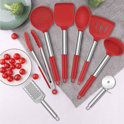 Cooking Utensil Set 17 Piece Stainless Steel Heat Resistant Kitchen Gadget Tools - Image 16