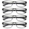 4 PK Mens Rectangular Blue Light Blocking Reading Glasses Spring Hinge Readers 4 PK Mens Rectangular Blue Light Blocking Reading Glasses Spring Hinge Readers