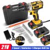 Cordless Brushless Impact Driver Hammer Drill Combo Kit with 2 Battery & Charger