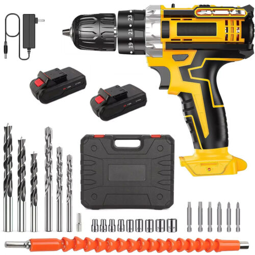 Cordless Brushless Impact Driver Hammer Drill Combo Kit with 2 Battery & Charger - Image 6