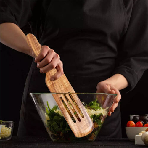 Spurtle Kitchen Cooking Utensil Teak Wood Non Stick Wooden Spatula Spoon 5 Set U - Image 2