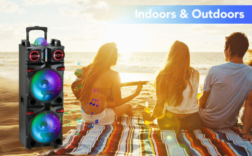 9000W Bluetooth Speaker Dual 10" Subwoofer Heavy Bass Sound System Party & Mic - Image 4