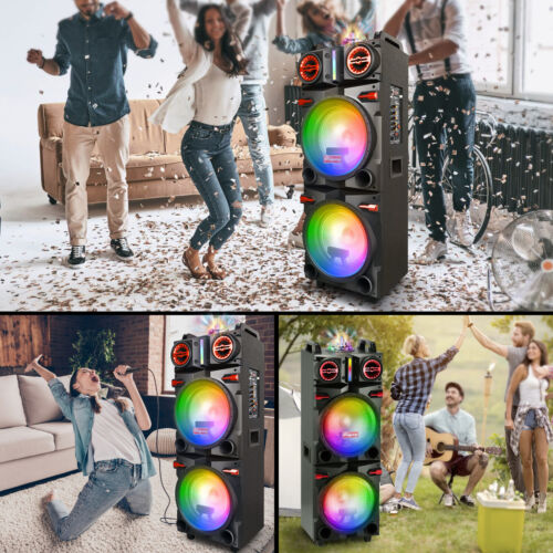 9000W Bluetooth Speaker Dual 10" Subwoofer Heavy Bass Sound System Party & Mic - Image 12