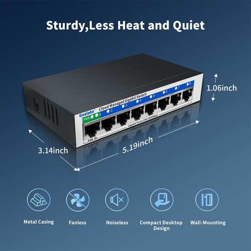 8 Port Gigabit Switch, Easy Smart Managed Ethernet Switch, Network Hub, Ether... - Image 4