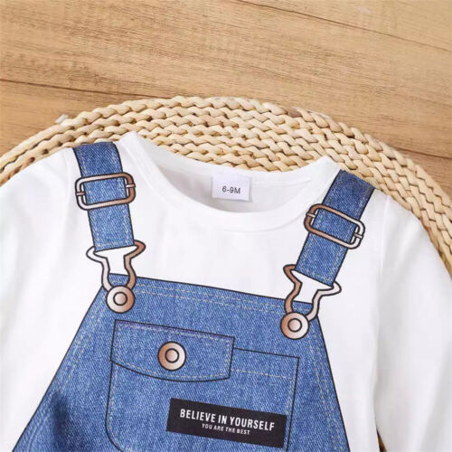 Newborn Baby Boy Printed Romper Pants Bodysuit Jumpsuit Outfit Infant Clothes - Image 6