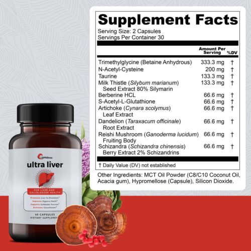 UpWellness Ultra Liver Supplement for Liver Health and Gallbladder Support . - Image 7