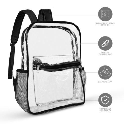 Clear Stadium Approved Backpack 15"x11"x5" Small Transparent Bag for Any Events - Image 3