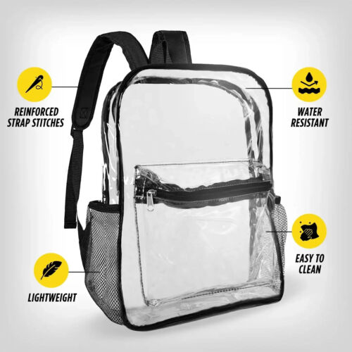 Clear Stadium Approved Backpack 15"x11"x5" Small Transparent Bag for Any Events - Image 7