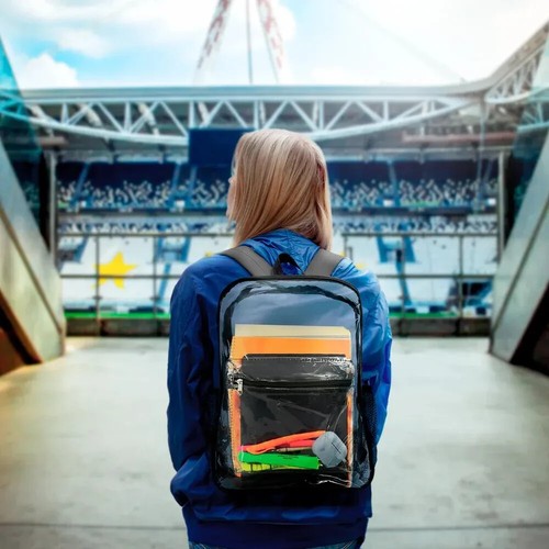 Clear Stadium Approved Backpack 15"x11"x5" Small Transparent Bag for Any Events - Image 10