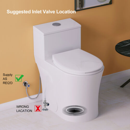 Modern Elongated Toilet One Piece Toilet W/ Comfort Seat ADA Height Dual Flush - Image 8