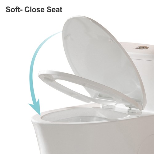 Modern Elongated Toilet One Piece Toilet W/ Comfort Seat ADA Height Dual Flush - Image 11