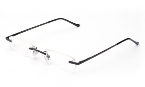 Classic Rimless Compact Reading Glasses Readers Travel Slim Design with Case - Image 3