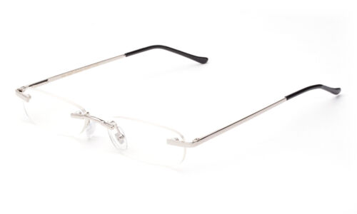 Classic Rimless Compact Reading Glasses Readers Travel Slim Design with Case - Image 11