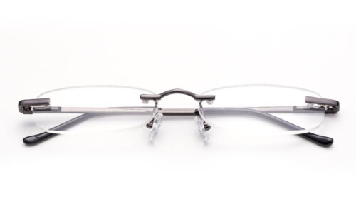 Classic Rimless Compact Reading Glasses Readers Travel Slim Design with Case - Image 16