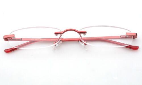 Classic Rimless Compact Reading Glasses Readers Travel Slim Design with Case - Image 26