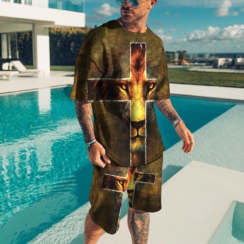 Men's Outfit Sportswear Oversized 3d Printed T-Shirt Shorts Men's T-Shirt Outfit - Image 13