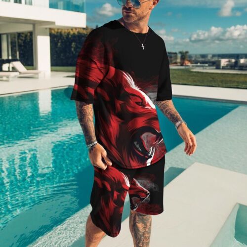 Men's Outfit Sportswear Oversized 3d Printed T-Shirt Shorts Men's T-Shirt Outfit - Image 23