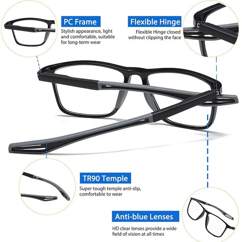 Multifocal Progressive Photochromic Reading Glasses Blue Light Blocking Readers - Image 13