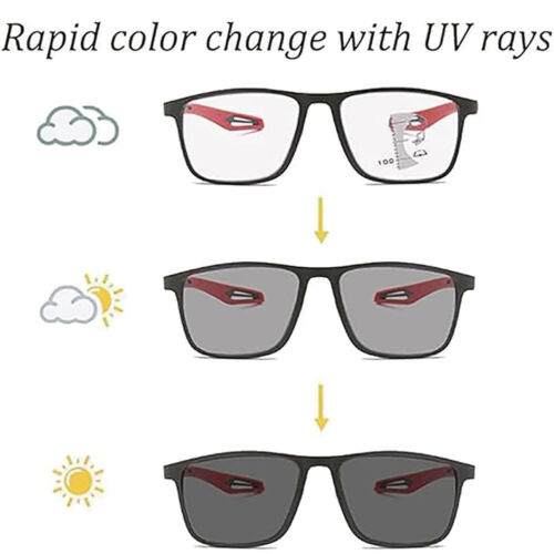 Multifocal Progressive Photochromic Reading Glasses Blue Light Blocking Readers - Image 15