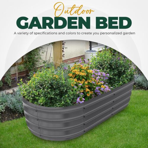 Planter Boxes Galvanized Raised Garden Bed Outdoor for Vegetables Utopia Home - Image 13