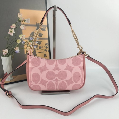 COACH Teri Shoulder Bag In Signature Canvas Powder Pink CAL51 Outlet NEW - Image 3
