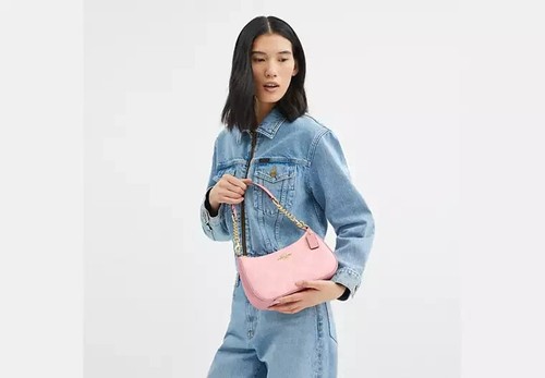 COACH Teri Shoulder Bag In Signature Canvas Powder Pink CAL51 Outlet NEW - Image 13