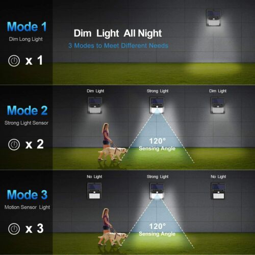 Waterproof 48 LED Solar Power PIR Motion Sensor Wall Light Outdoor Garden Lamp - Image 5