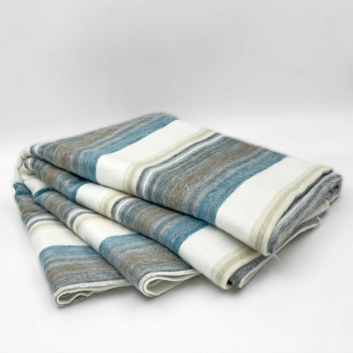 SOFT & WARM STRIPED ALPACA LLAMA WOOL BLANKET THROW 95"x65" QUEEN BED SOFA COUCH - Image 3