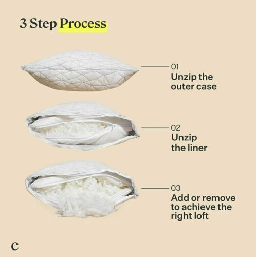 Coop Home Goods Premium Adjustable Loft Pillow Cross Cut Memory Foam Fill  NEW - Image 3