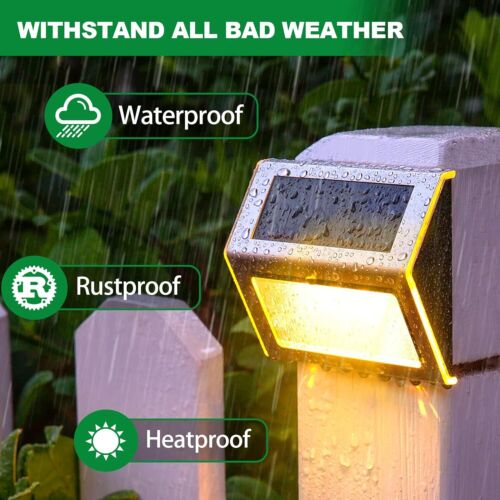 Solar Power Stairs Lights Outdoor Garden Pathway Wall Fence Deck Solar Step Lamp - Image 5