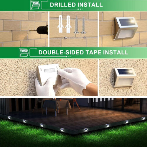 Solar Power Stairs Lights Outdoor Garden Pathway Wall Fence Deck Solar Step Lamp - Image 11