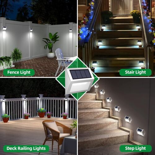 Solar Power Stairs Lights Outdoor Garden Pathway Wall Fence Deck Solar Step Lamp - Image 12