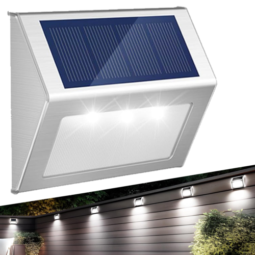 Solar Power Stairs Lights Outdoor Garden Pathway Wall Fence Deck Solar Step Lamp - Image 19