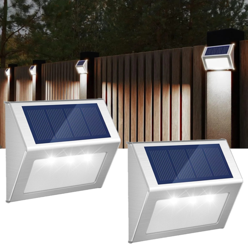 Solar Power Stairs Lights Outdoor Garden Pathway Wall Fence Deck Solar Step Lamp - Image 22