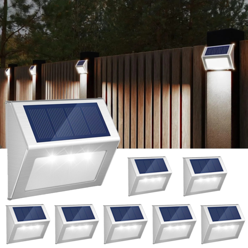 Solar Power Stairs Lights Outdoor Garden Pathway Wall Fence Deck Solar Step Lamp - Image 23