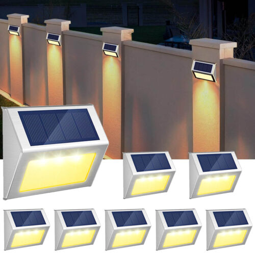 Solar Power Stairs Lights Outdoor Garden Pathway Wall Fence Deck Solar Step Lamp - Image 26