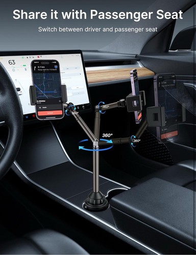 Cup Holder Phone Mount Compatible With Variety Mobile Devices, Strong Metal - Image 6