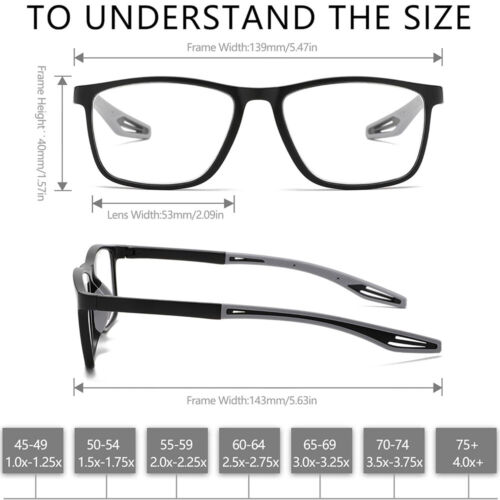 3 Pack Reading Glasses Anti-blue Light Sport Lightweight Reader Comfortable TR90 - Image 7