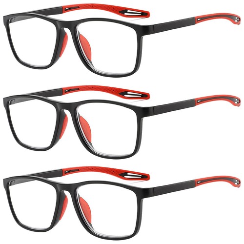 3 Pack Reading Glasses Anti-blue Light Sport Lightweight Reader Comfortable TR90 - Image 14