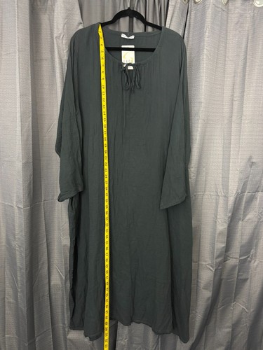 NWT Saga Made In Italy Gauzy Maxi Dress Womens OS Gray Lagenlook Beach Boho - Image 15