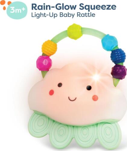 B. Toys- B. Baby Baby Light-Up Cloud Rattle- Rain-Glow Squeeze- Teething Rattle - Image 3