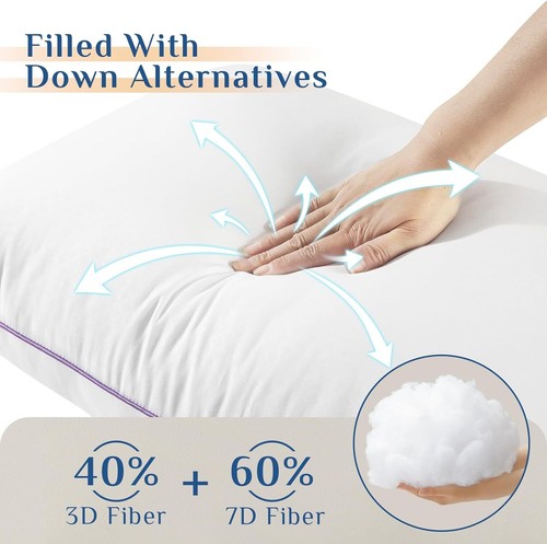 Pillows King Size Set of 4, Cooling and Supportive Bed Pillows with Super Soft - Image 16