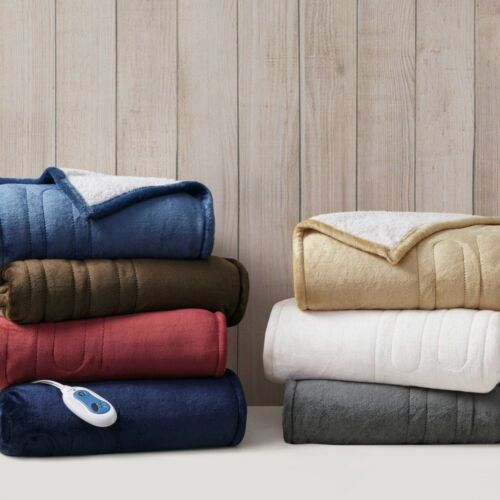 60"x70" Electric Plush to Berber Throw Blanket Blue - Woolrich - Image 4