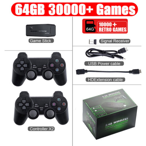 4K HDMI TV Game Stick Built-in 64GB 30000+ Video Games Console Wireless Gamepad - Image 9